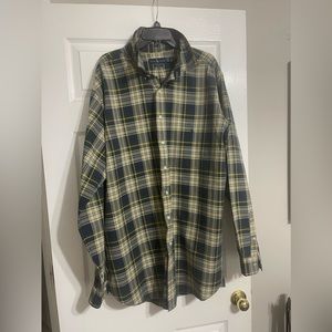 Polo by Ralph Lauren 3XLT Blue, Yellow, Green and Cream Flannel button up shirt.